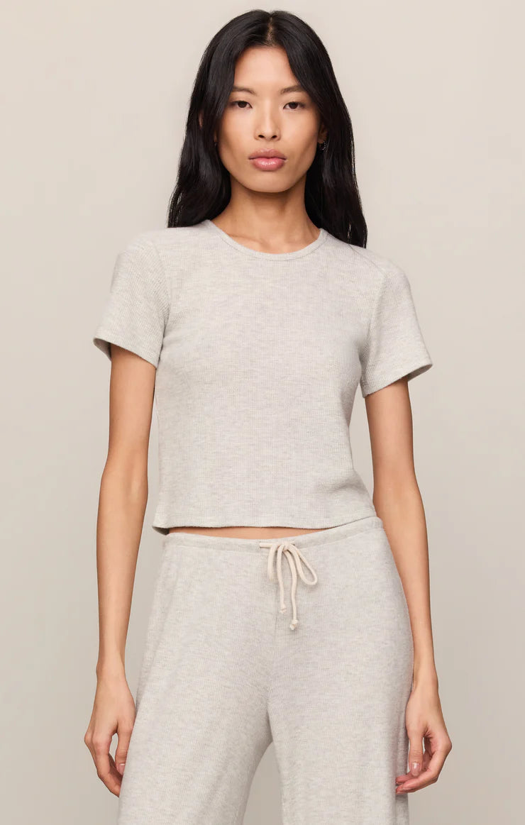 Z Supply Feather Grey Waffle Tee