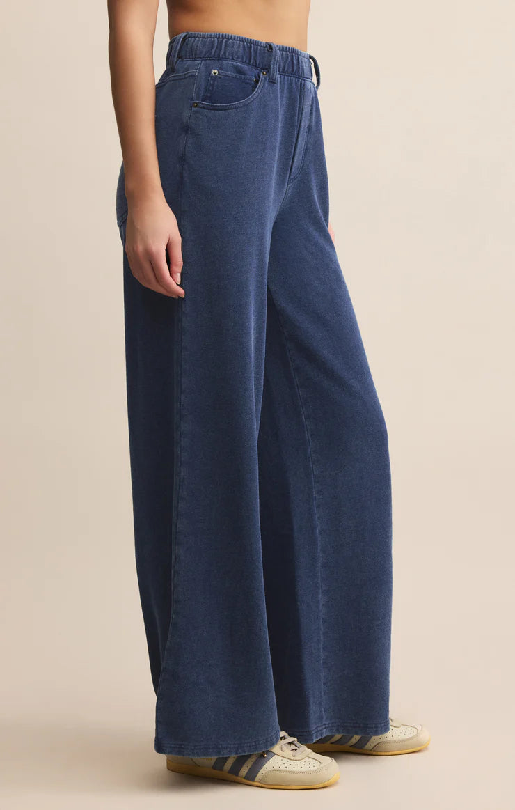 Z Supply Entourage Knit Denim Pant in Indigo