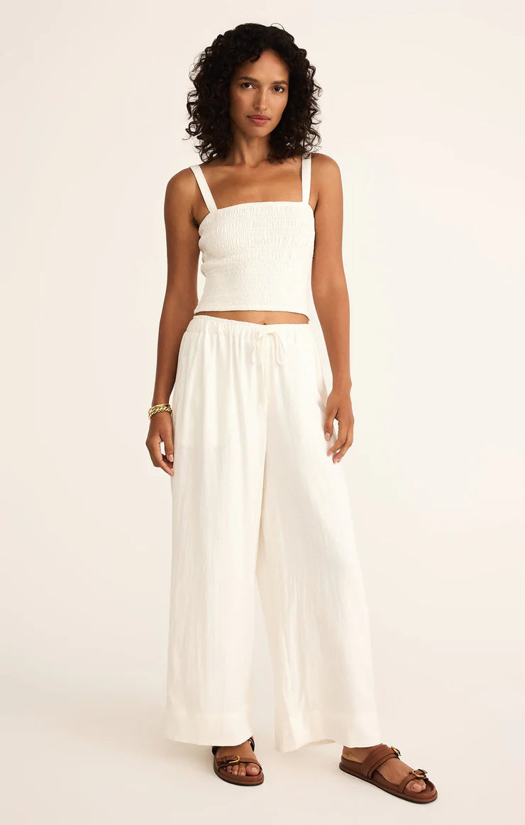 Z Supply Easton Linen White Pant - Pilar Boutique