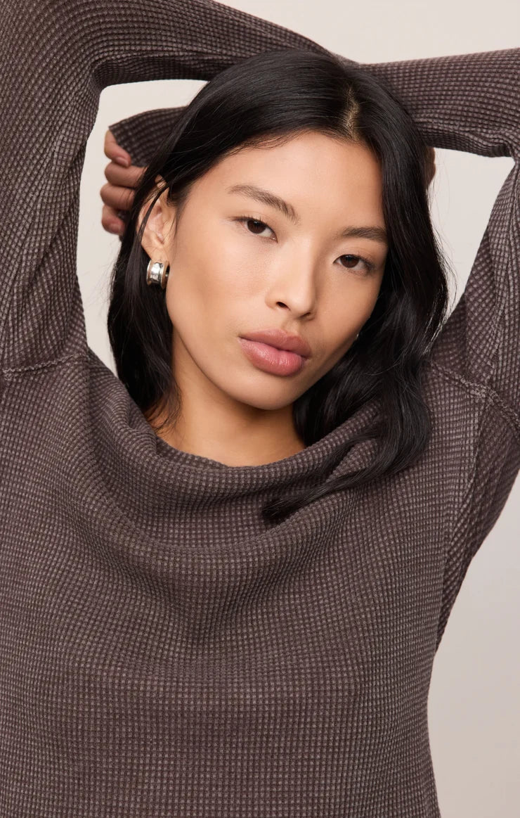 Z Supply Arlet Mini Thermal Top in Dark Chocolate