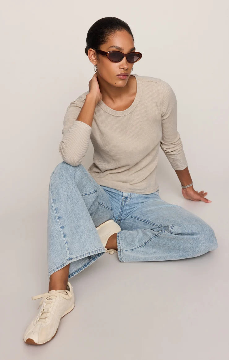 Z Supply Arlet Mini Thermal Top in Soft Ecru