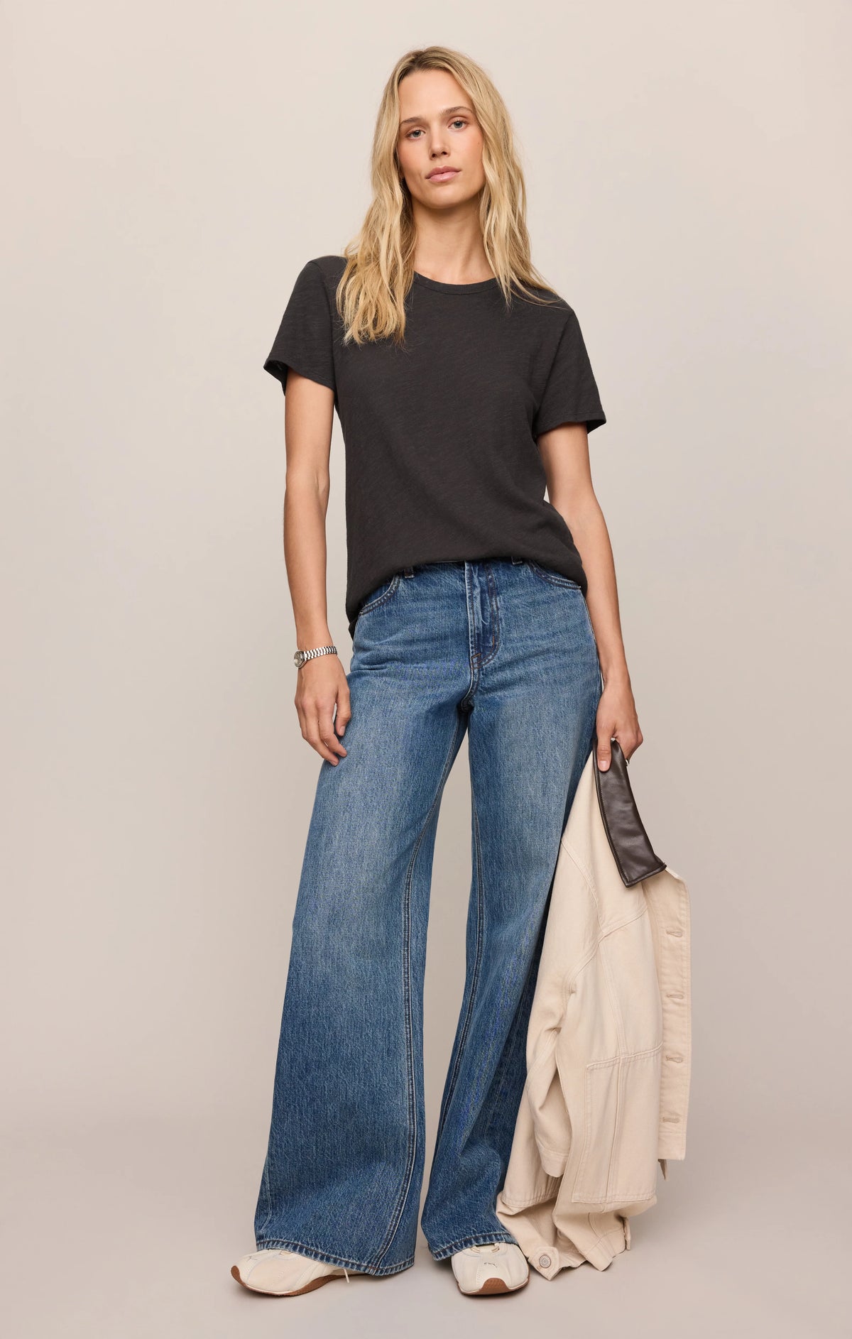 Z Supply Foundation Slub Tee in Black Sand