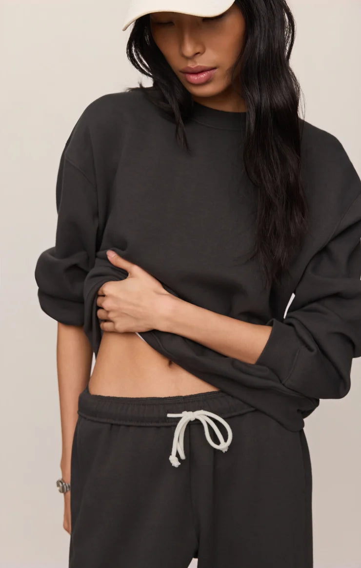 Z Supply Boyfriend Sweatshirt in Ash Black