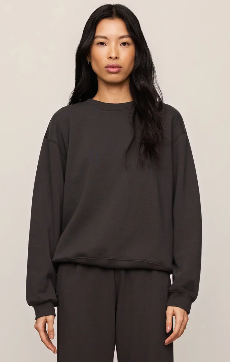 Z Supply Boyfriend Sweatshirt in Ash Black