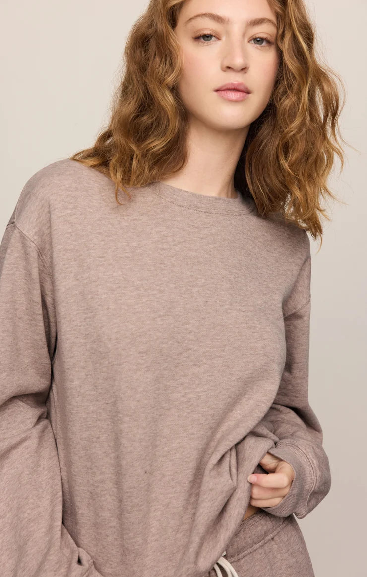 Z Supply Boyfriend Sweatshirt Heather Ash