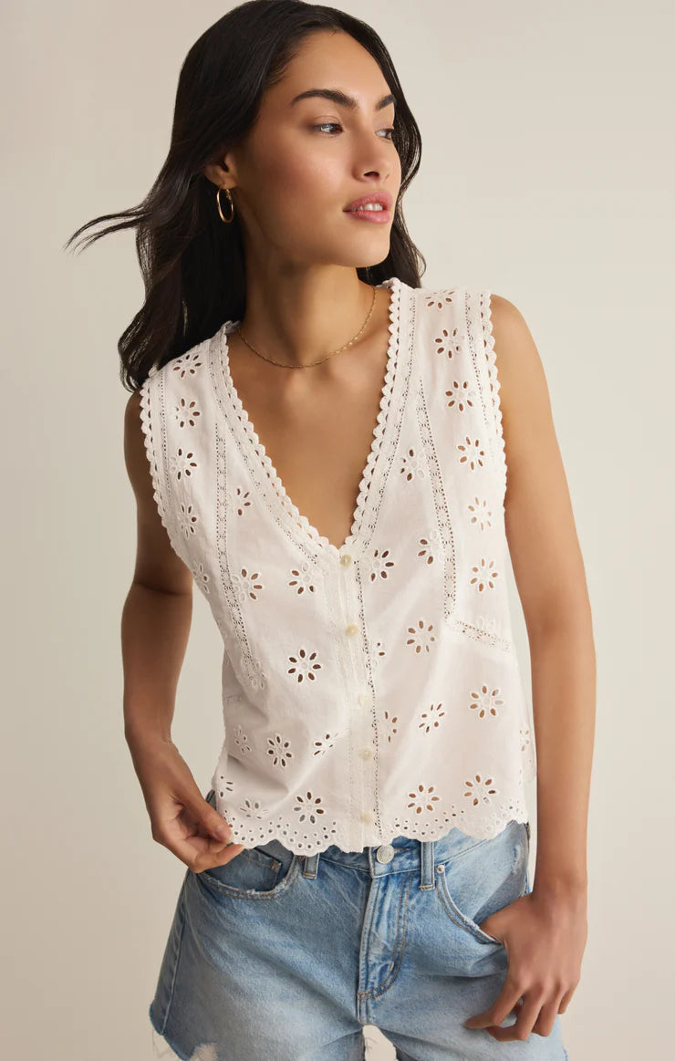 Z Supply Darcy Eyelet Top
