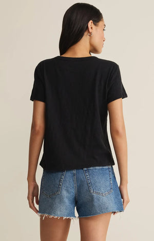 Z Supply Junie Slub Tee Shirt in Black