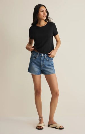 Z Supply Junie Slub Tee Shirt in Black