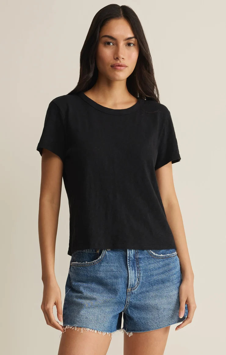 Z Supply Junie Slub Tee Shirt in Black