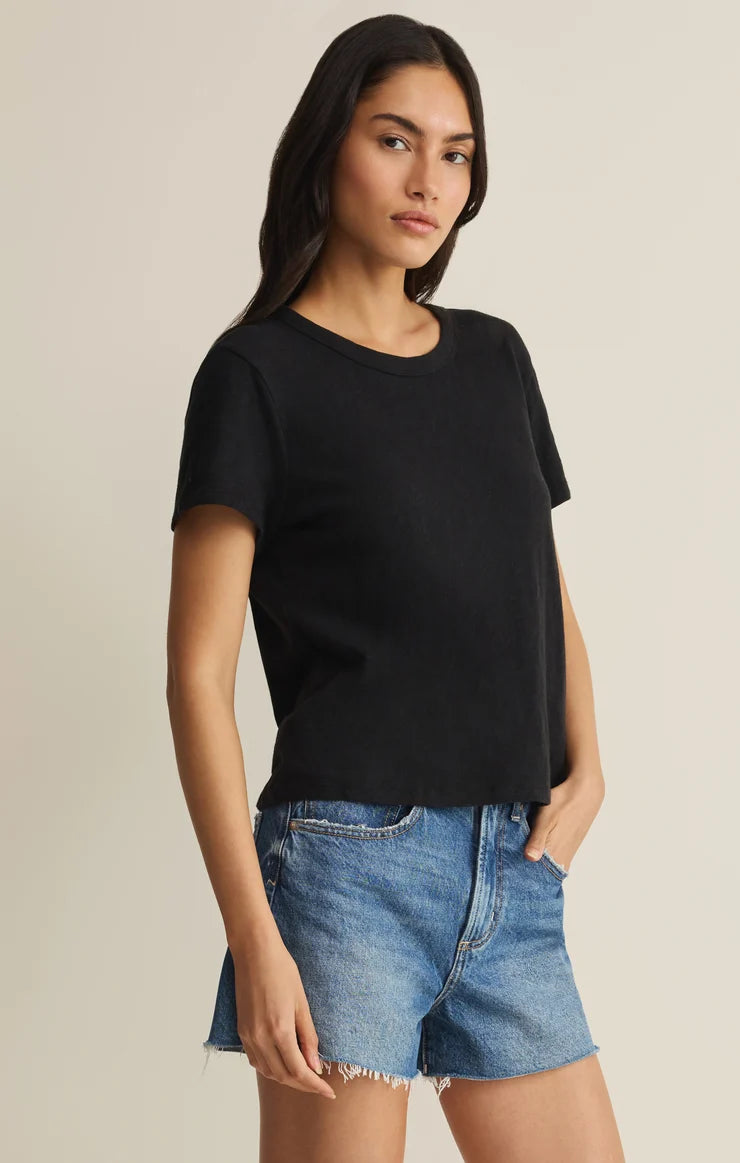 Z Supply Junie Slub Tee Shirt in Black