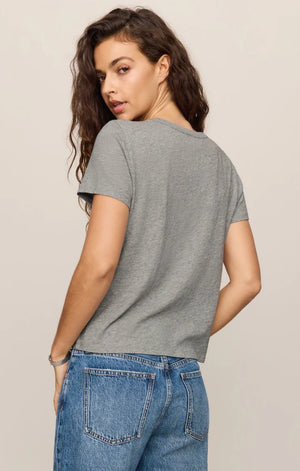 Z Supply Junie Slub Tee Shirt in Heather Grey