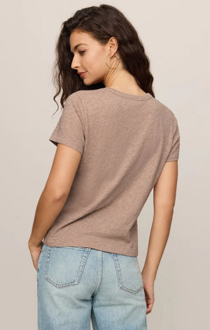 Z Supply Junie Slub Tee Shirt in Heather Ash