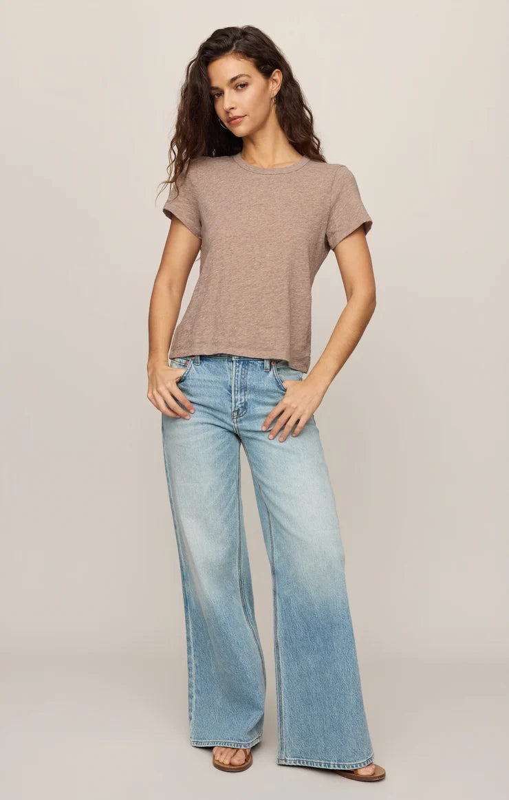 Z Supply Junie Slub Tee Shirt in Heather Ash