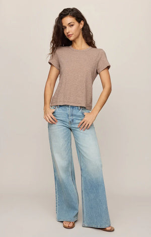 Z Supply Junie Slub Tee Shirt in Heather Ash