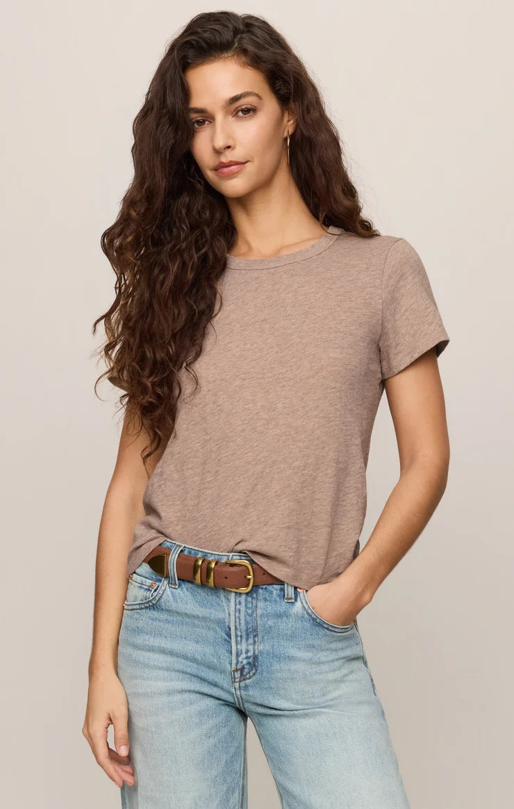 Z Supply Junie Slub Tee Shirt in Heather Ash