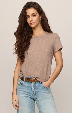Z Supply Junie Slub Tee Shirt in Heather Ash