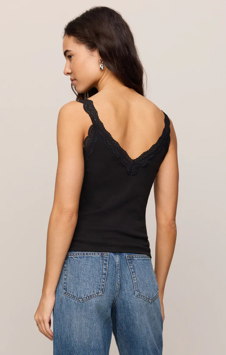 Z Supply Black Eve Lace Tank in Black