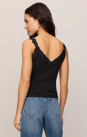 Z Supply Black Eve Lace Tank in Black