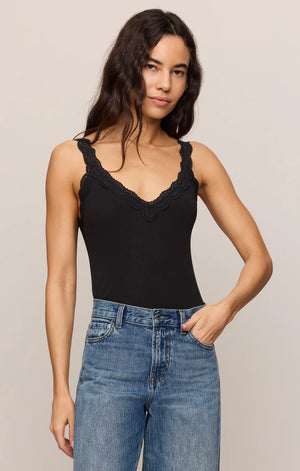 Z Supply Black Eve Lace Tank in Black