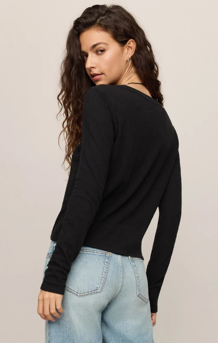 Z Supply Junie Long Sleeve Tee in Black