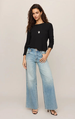 Z Supply Junie Long Sleeve Tee in Black