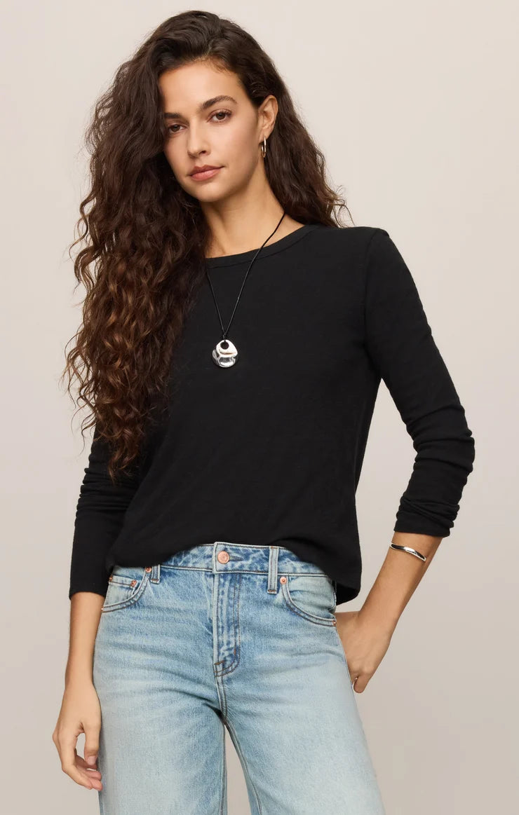 Z Supply Junie Long Sleeve Tee in Black