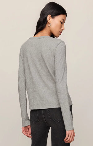 Z Supply Junie Long Sleeve Tee in Heather Grey
