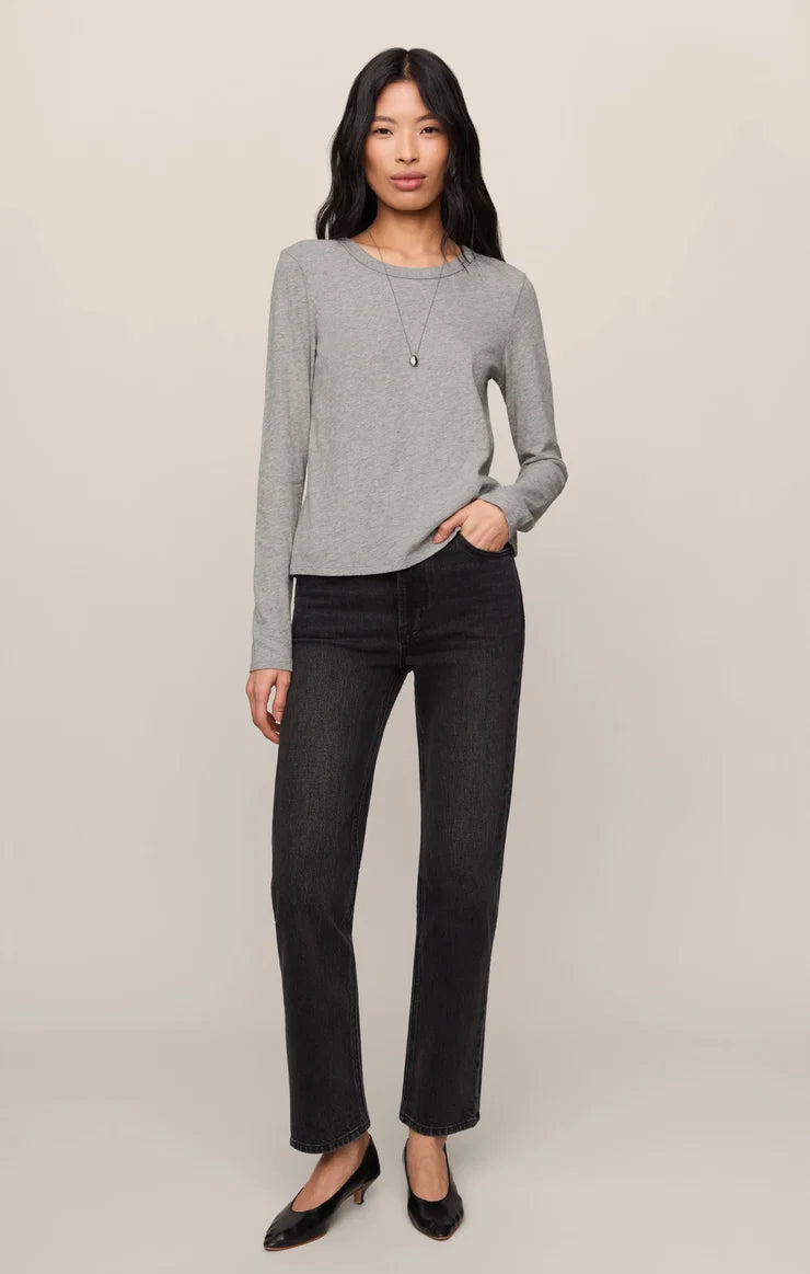 Z Supply Junie Long Sleeve Tee in Heather Grey
