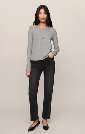 Z Supply Junie Long Sleeve Tee in Heather Grey