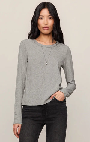 Z Supply Junie Long Sleeve Tee in Heather Grey