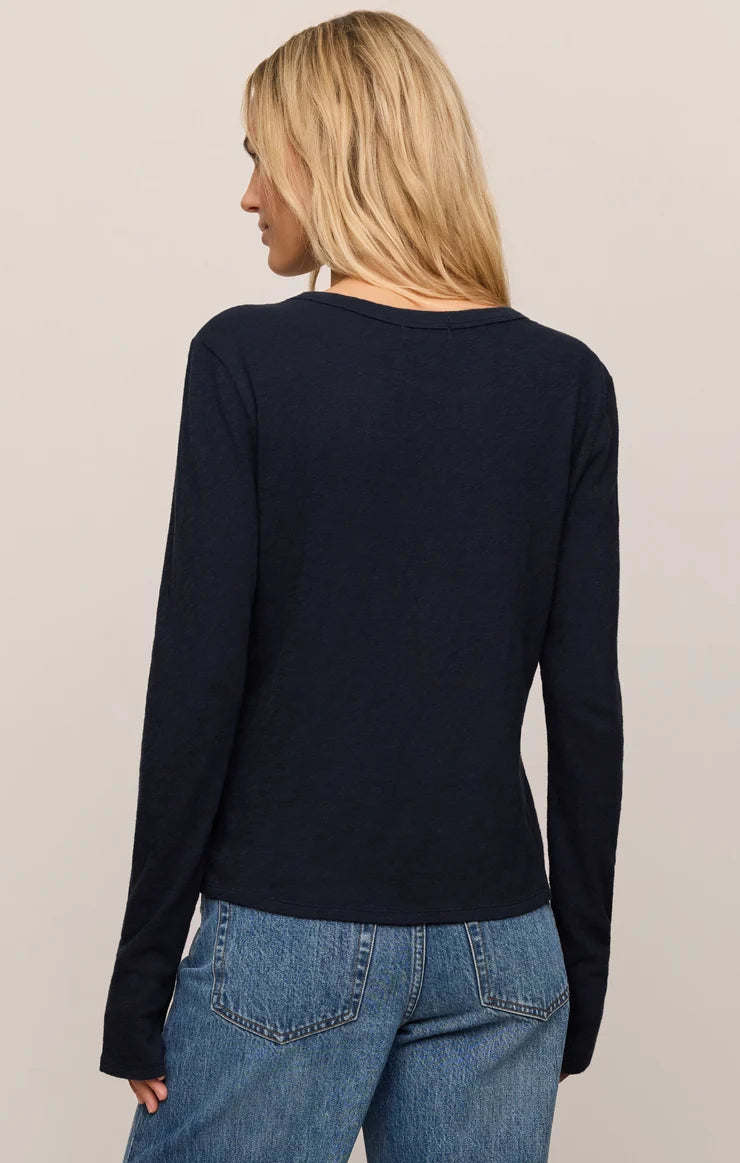 Z Supply Junie Long Sleeve Tee in Eclipse