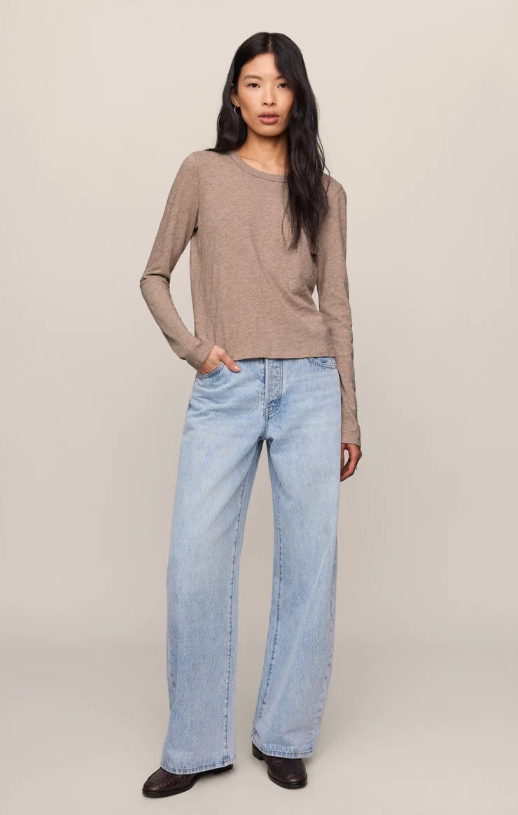 Z Supply Junie Long Sleeve Tee in Heather Ash