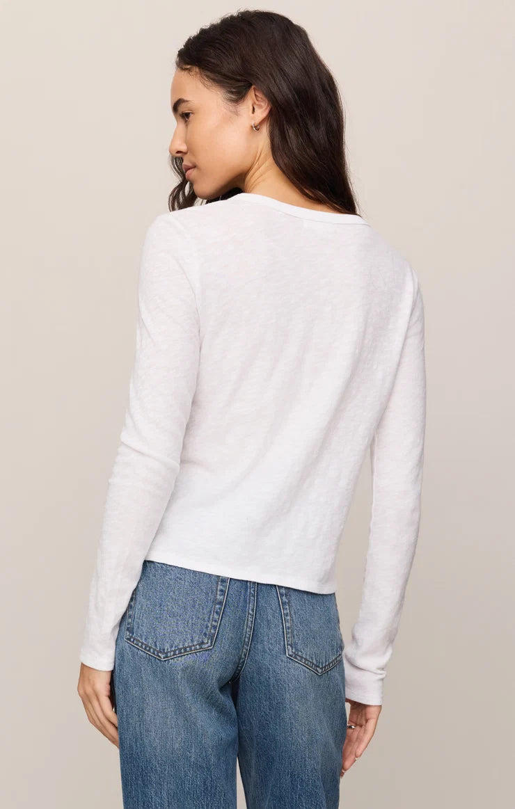 Z Supply Junie Long Sleeve Tee in White
