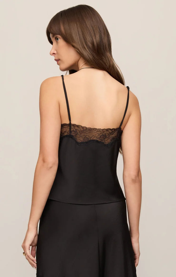 Z Supply Kori Lace Inset Cami in Black