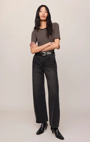 Z Supply Freida Striped Tee in Wild Mushroom