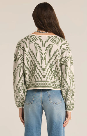 Z Supply YEVA Palm Green SWEATER