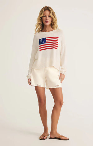 Z Supply Sienna Patriot American Flag Sweater