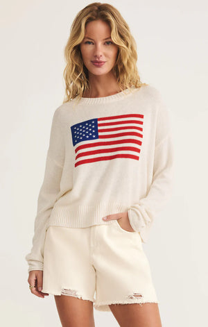 Z Supply Sienna Patriot American Flag Sweater