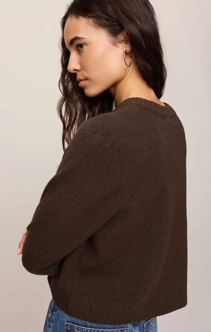 Z Supply Coming Up Sweater in Dark Chocolate