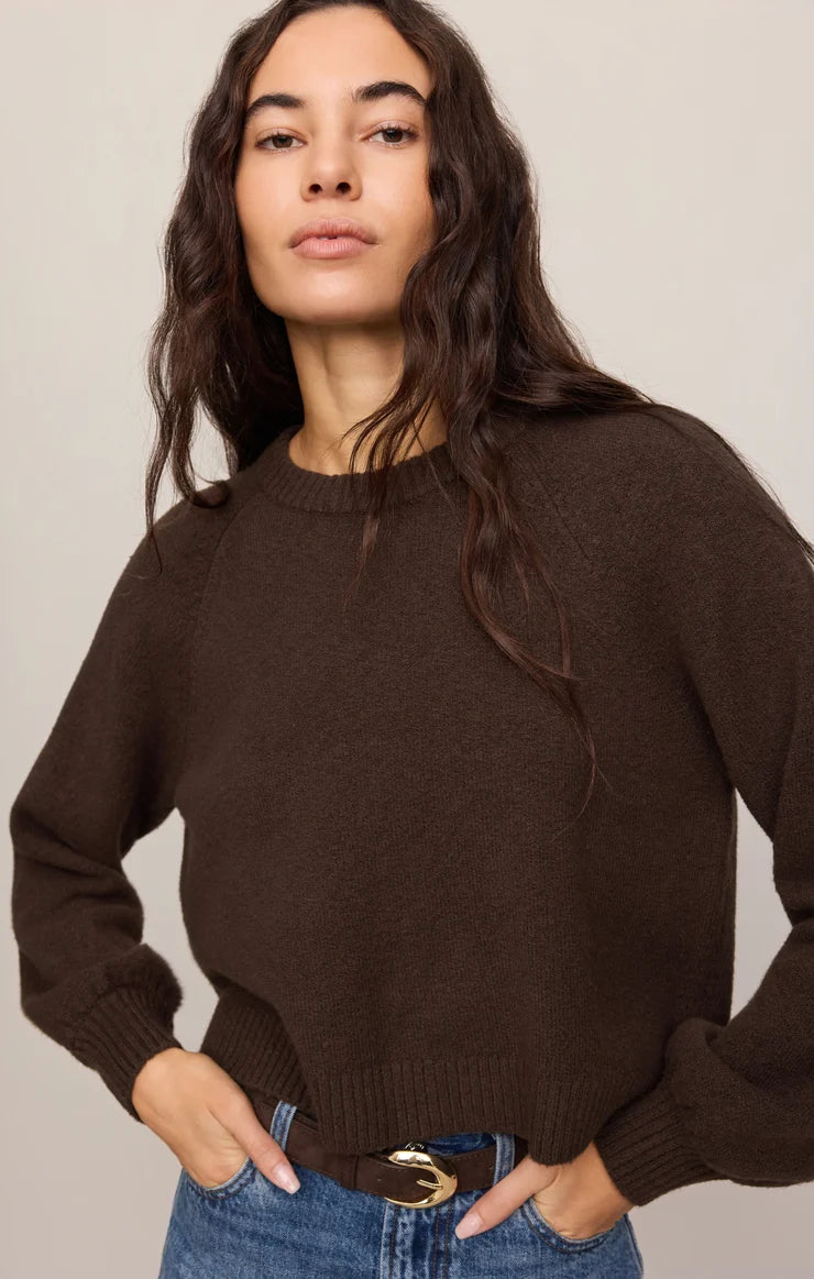 Z Supply Coming Up Sweater in Dark Chocolate