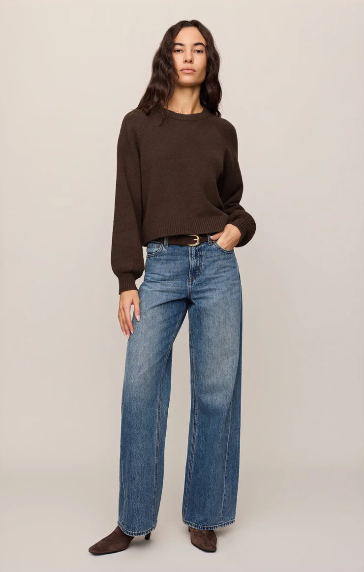 Z Supply Coming Up Sweater in Dark Chocolate
