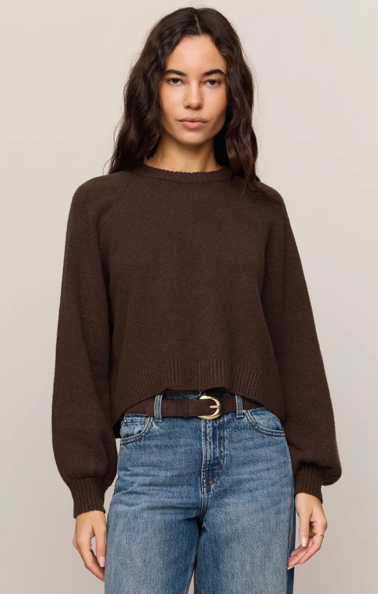 Z Supply Coming Up Sweater in Dark Chocolate