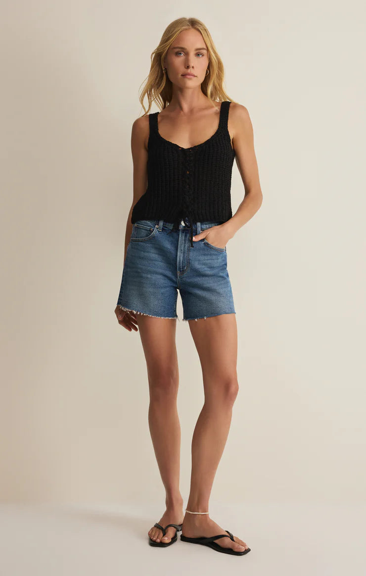 Z Supply Tate Lace Up Sweater Top