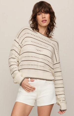 Z Supply Darby Striped Sandstone Sweater