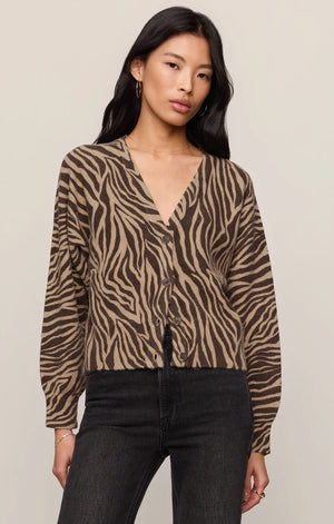 Z Supply All The Wild Cardigan in Dark Chocolate