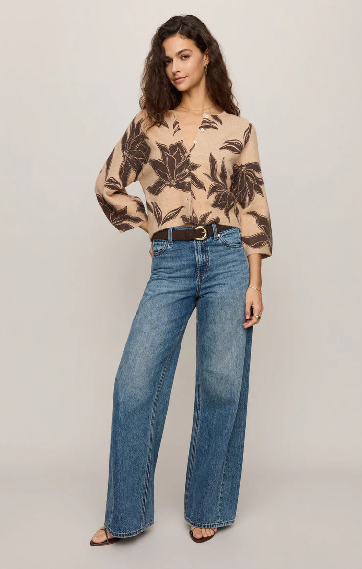 Z Supply Valor Floral Cardigan in Soft Ecru
