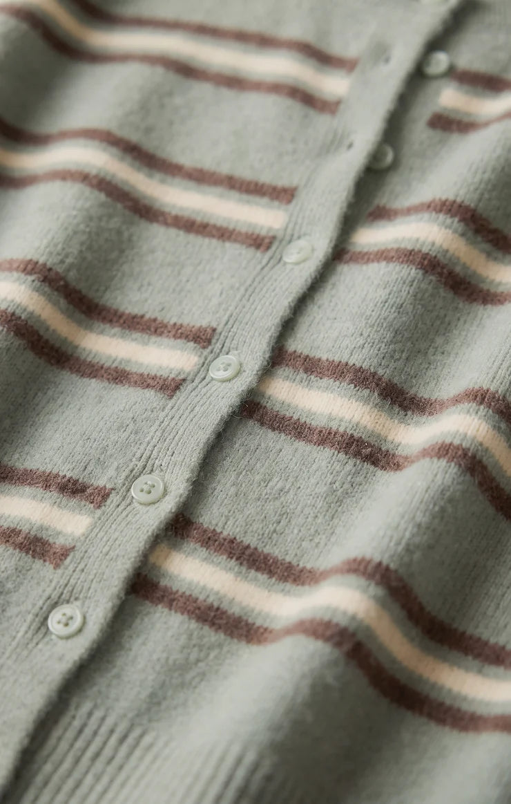 Z Supply Medina Stripe Cardigan in Aqua Cloud