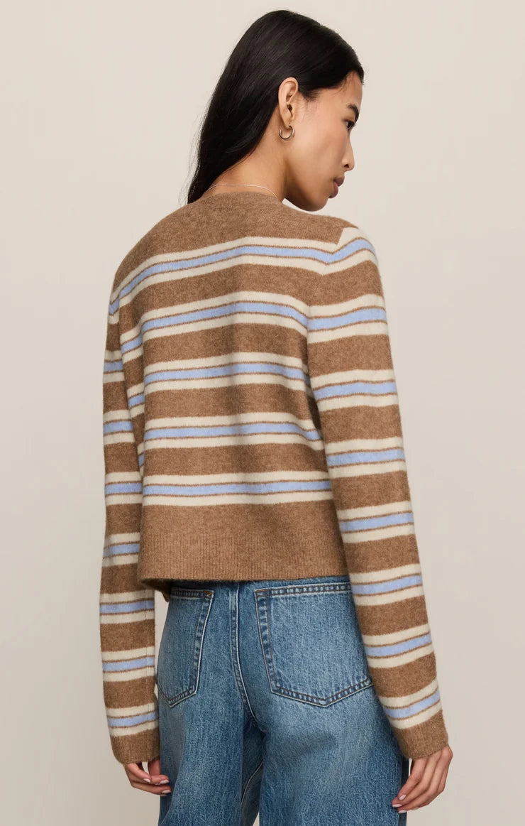 Z Supply Medina Stripped Cardigan in Golden Caramel
