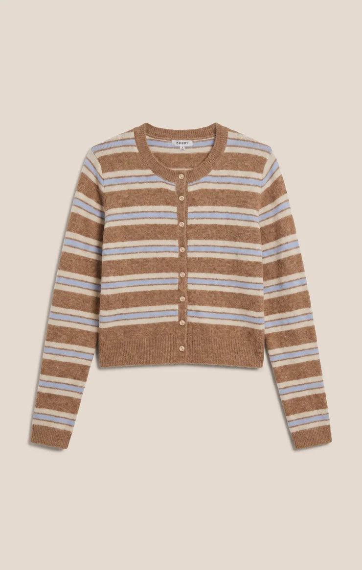 Z Supply Medina Stripped Cardigan in Golden Caramel