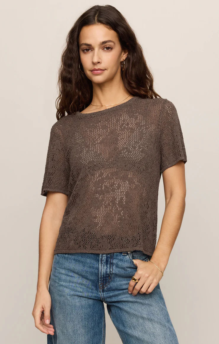 Z Supply Waverton Short Sleeve Tee in Cocoa